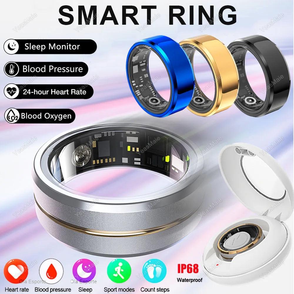 NEW Smart Ring Military Grade Titanium Steel Smart Rings for Women Men Health Monitoring IP68 & 3ATM Waterproof Multi-sport Mode