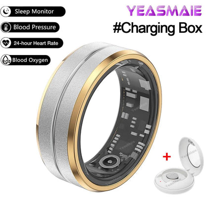 NEW Smart Ring Military Grade Titanium Steel Smart Rings for Women Men Health Monitoring IP68 & 3ATM Waterproof Multi-sport Mode